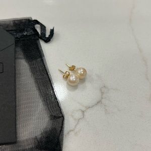 14k gold and pearl earrings
